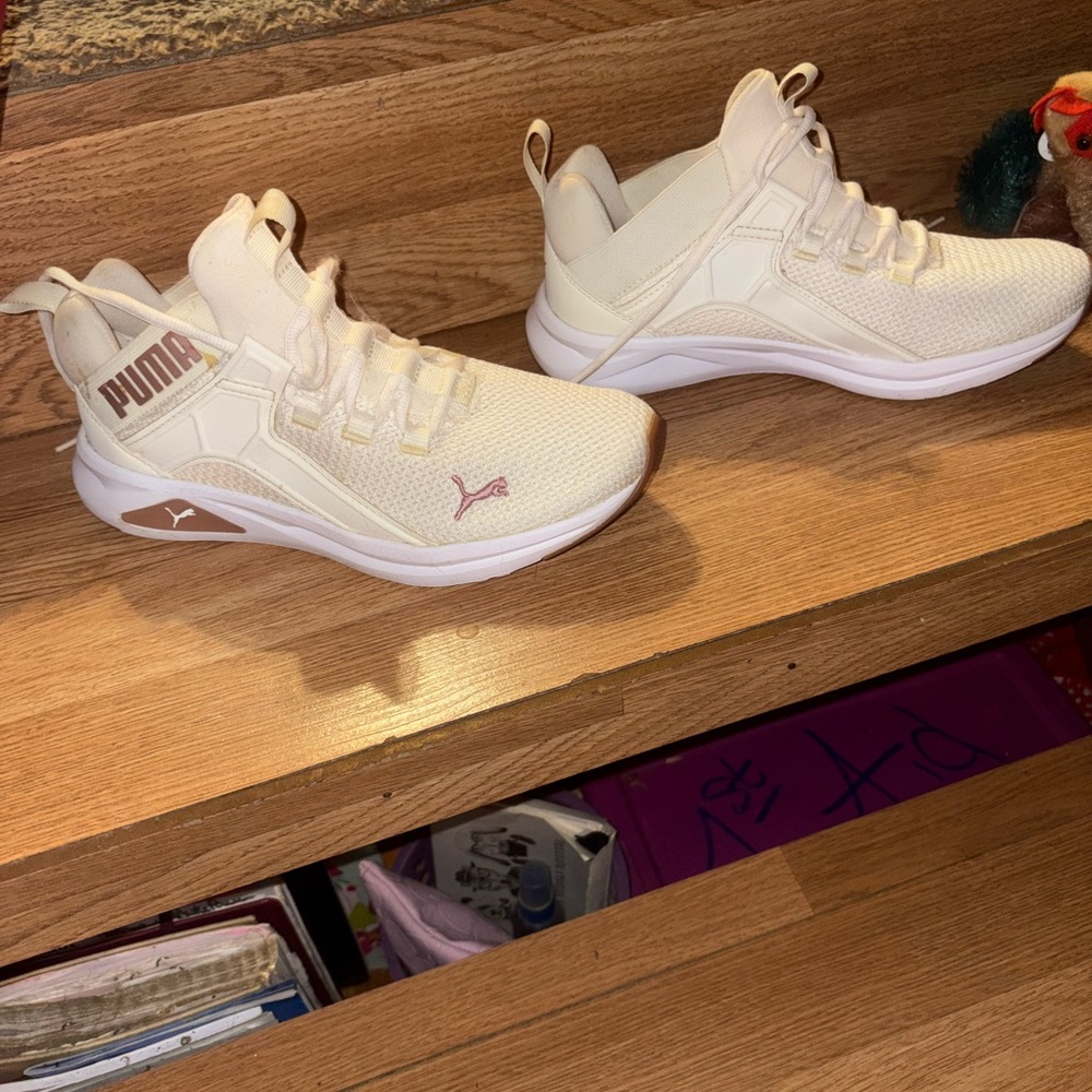 Puma Cream Athletic Shoes